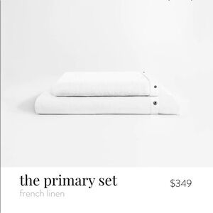 NWT Queen Size Primary Set from Primary Goods. French linen duvet and sheet set.
